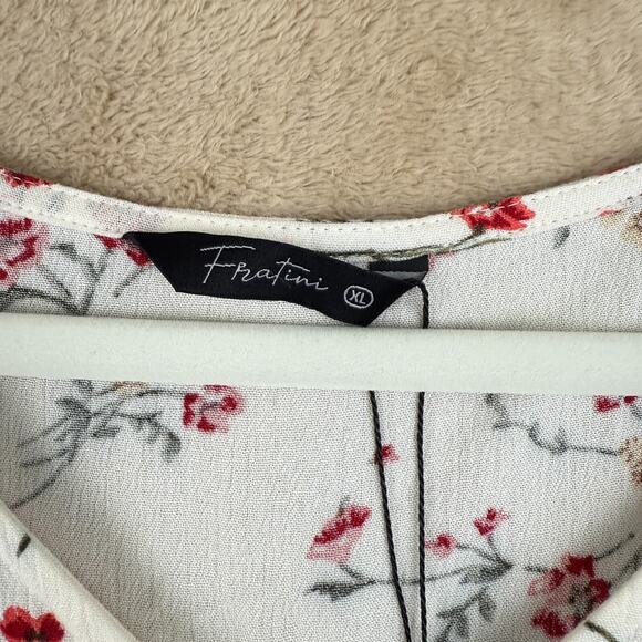 Floral‎ Peasant Peplum Blouse Womens XL White Long Sleeve Boho Cottagecore NWT - Picture 5 of 12